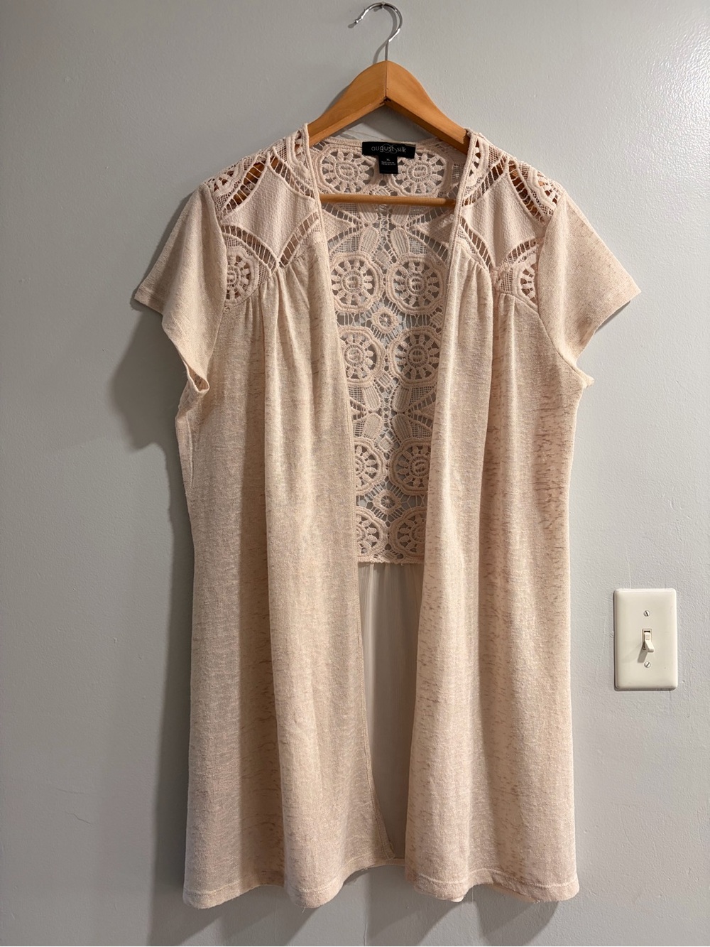 august silk Cream Crochet Lace Women's Top